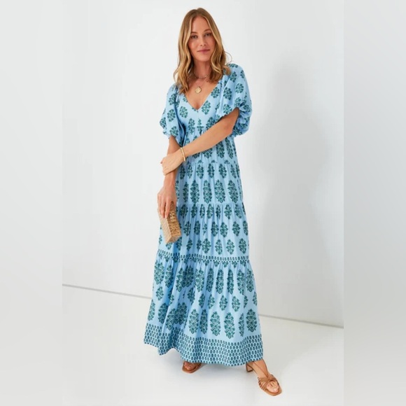 NEW Tuckernuck OMIKA Adia Baltic Ila Maxi Dress Medium - Picture 15 of 16